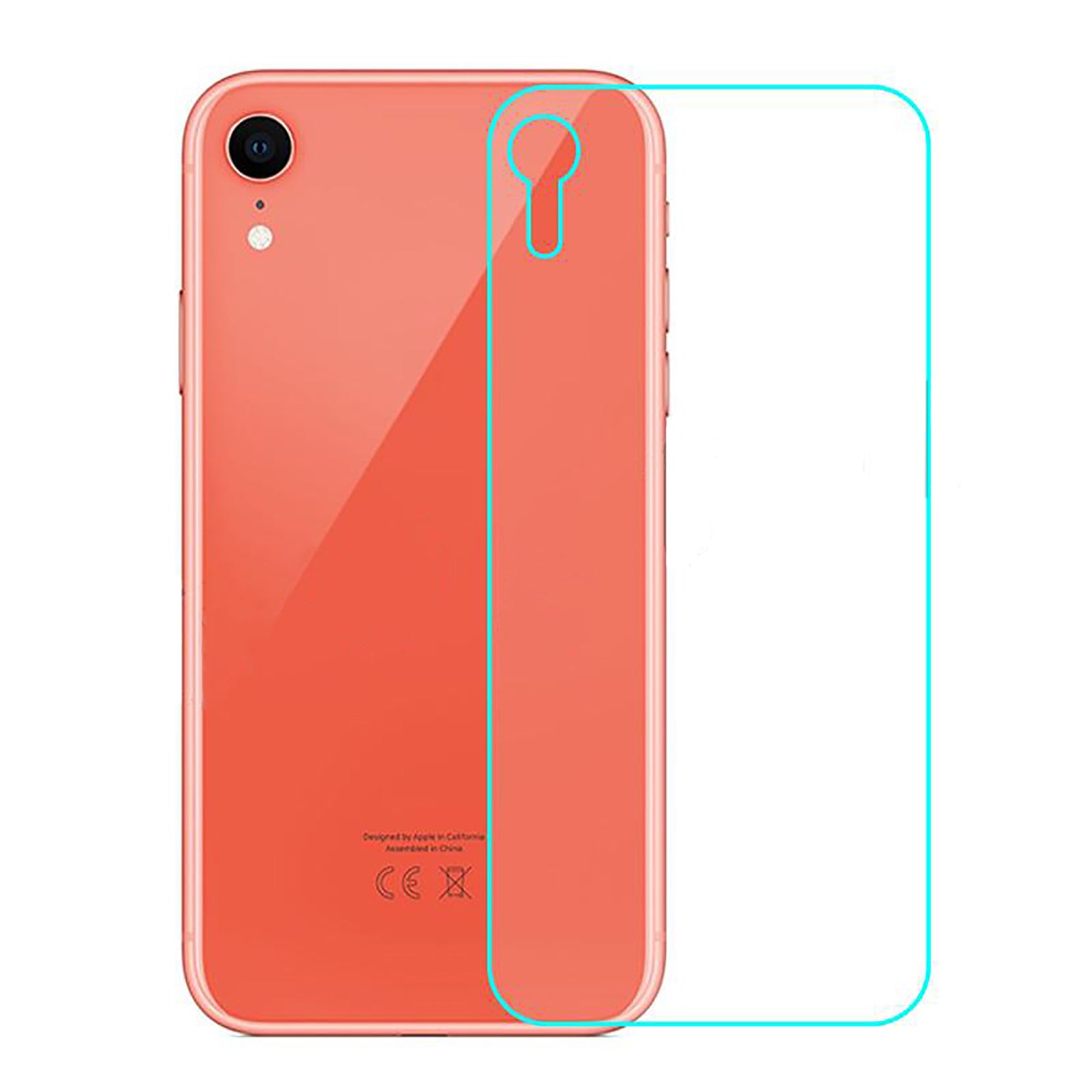 (Paquet de 2) Coque arrière de protection en verre trempé pour iPhone XR