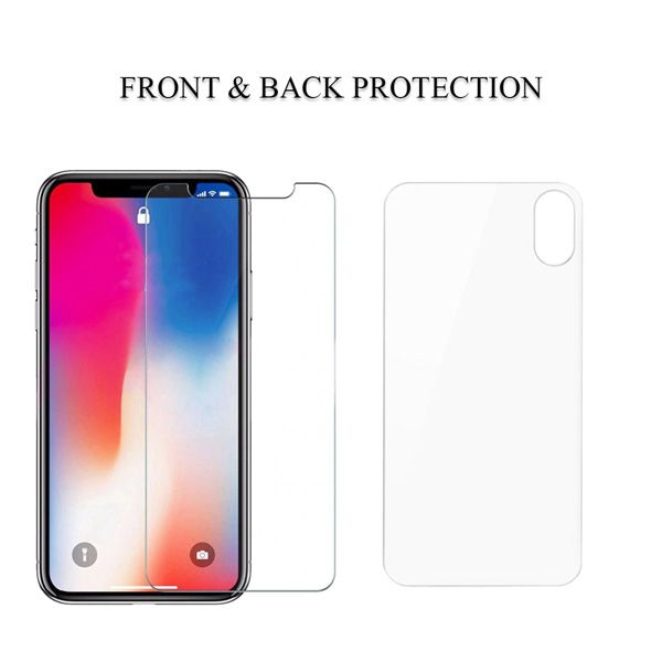 Protecteur d'écran en verre trempé pour couverture avant et arrière pour iPhone XR