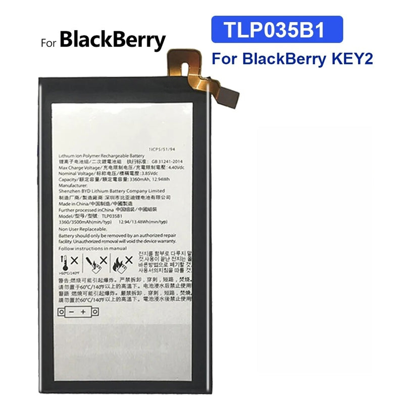 Replacement Battery for Blackberry Key2 KeyTwo, TLp035B1