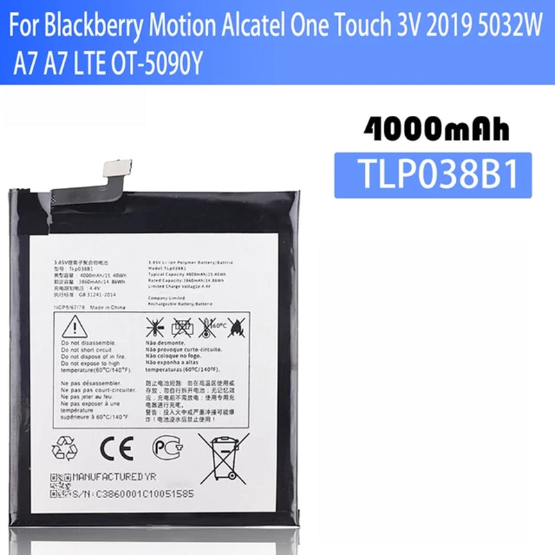 Replacement Battery for Blackberry Motion, TLp038BC