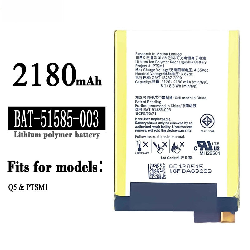 Batterie de remplacement pour Blackberry Q5 / Q5 LTE, BAT-51585-003