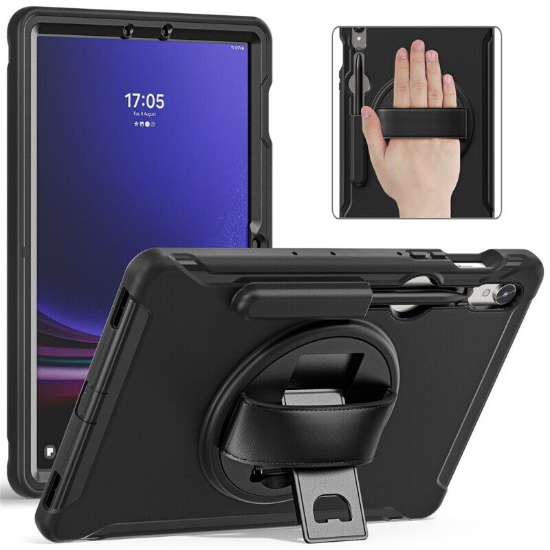 Étui avec béquille Rugged Defender pour Samsung Tab S7 FE / S7+ Plus / S8+ Plus / S9+ Plus / S9 FE+ Plus / S10+ Plus 12,4