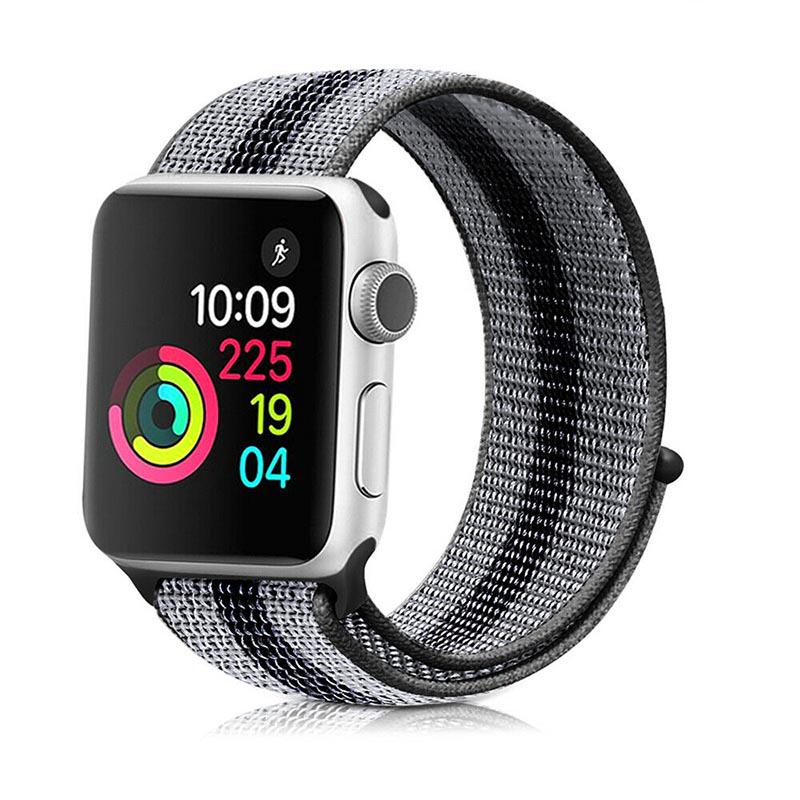 Bracelet de rechange en nylon avec boucle de sport pour Apple Watch iWatch