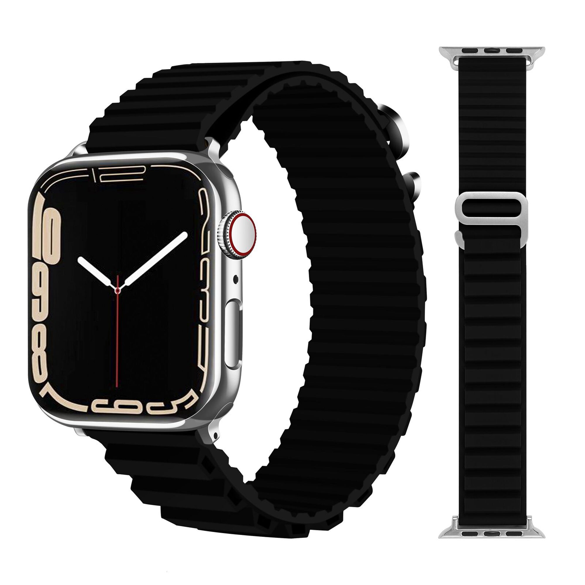 Bracelet de rechange en silicone style alpin et océan pour Apple Watch iWatch