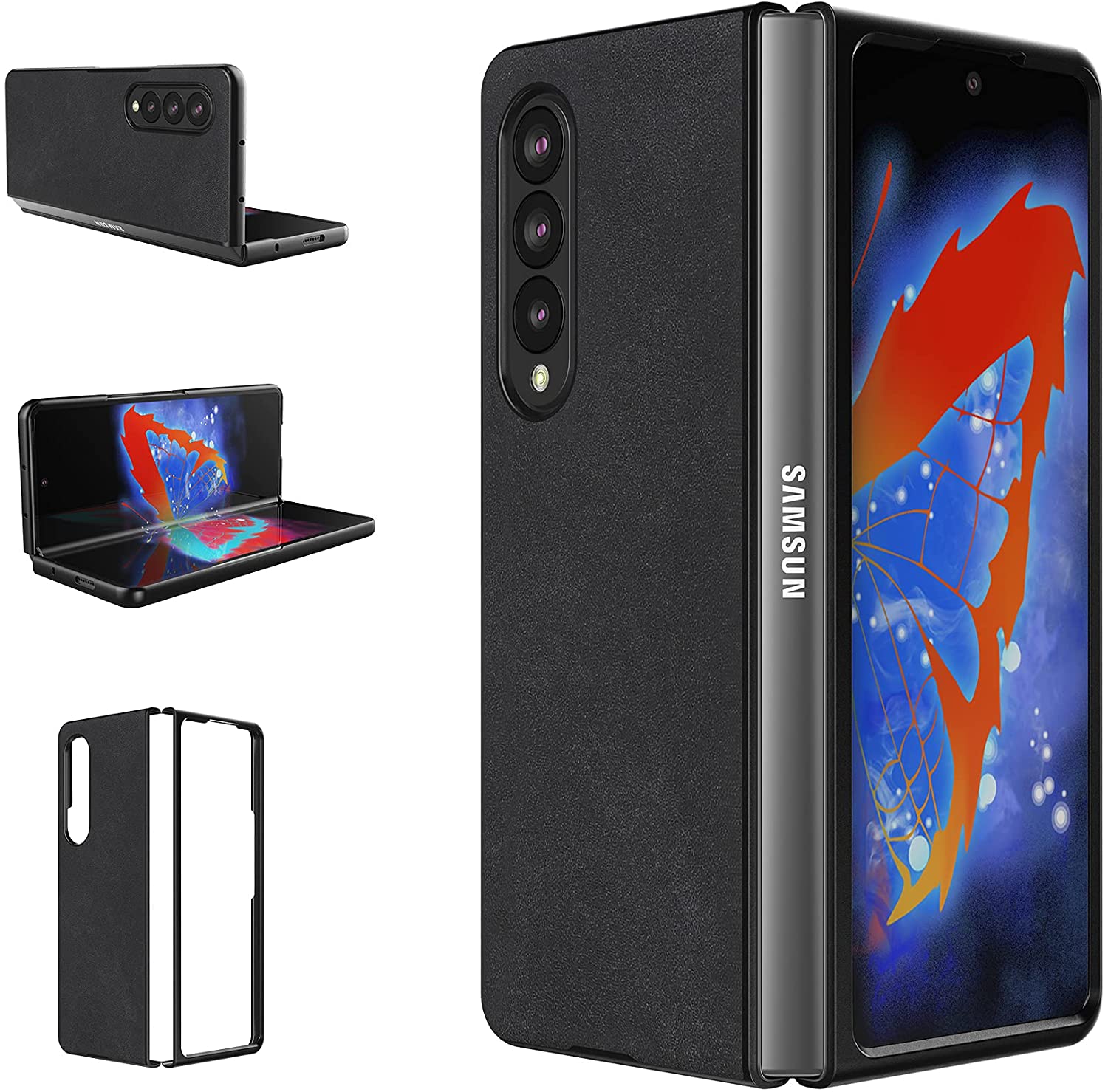 Étui en cuir pour Samsung Galaxy Z Fold 3 5G