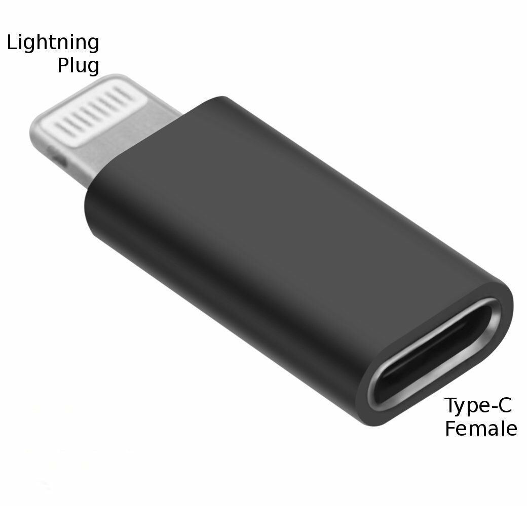 (2 Pack) USB-C Female to Lightning Male Adapter Connector