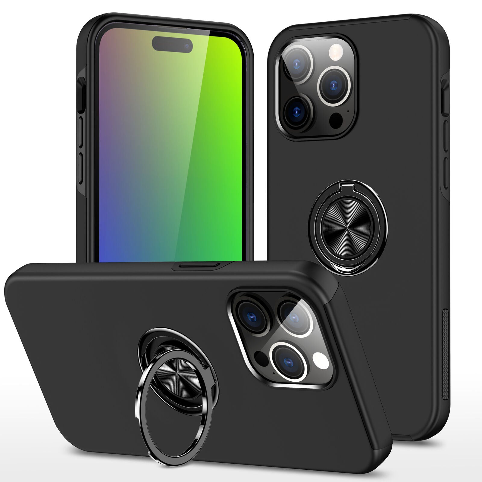 Hybrid Magnetic Invisible Ring Case for iPhone 16 Pro