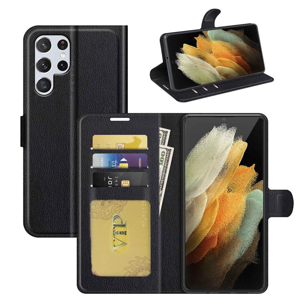 Leather Folio Wallet Case for Samsung Galaxy S25 Ultra