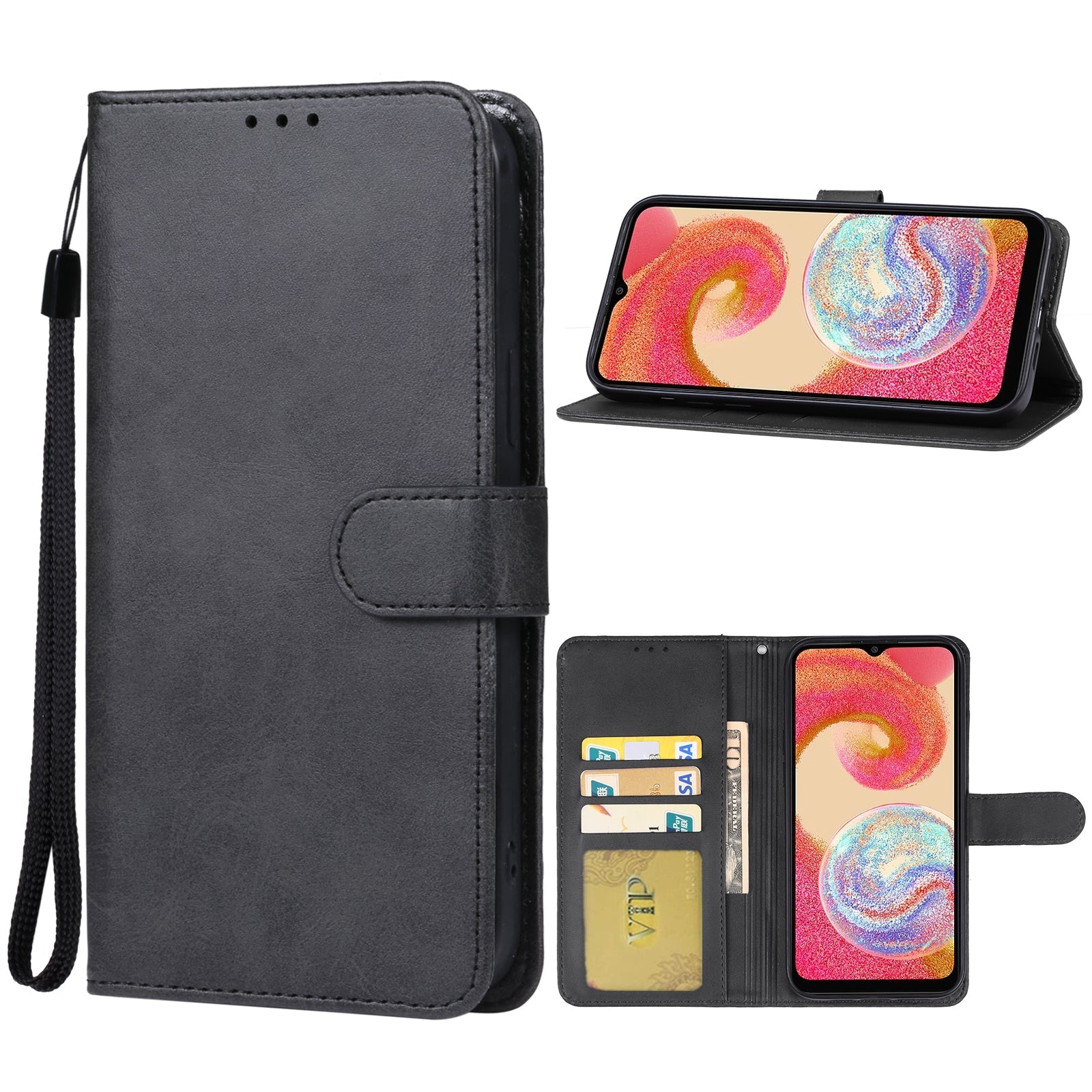 Leather Folio Wallet Case for Samsung Galaxy A05