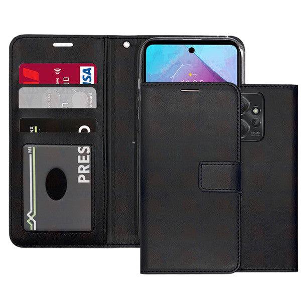 Leather Folio Wallet Case for Motorola Moto G Power 5G (2024)