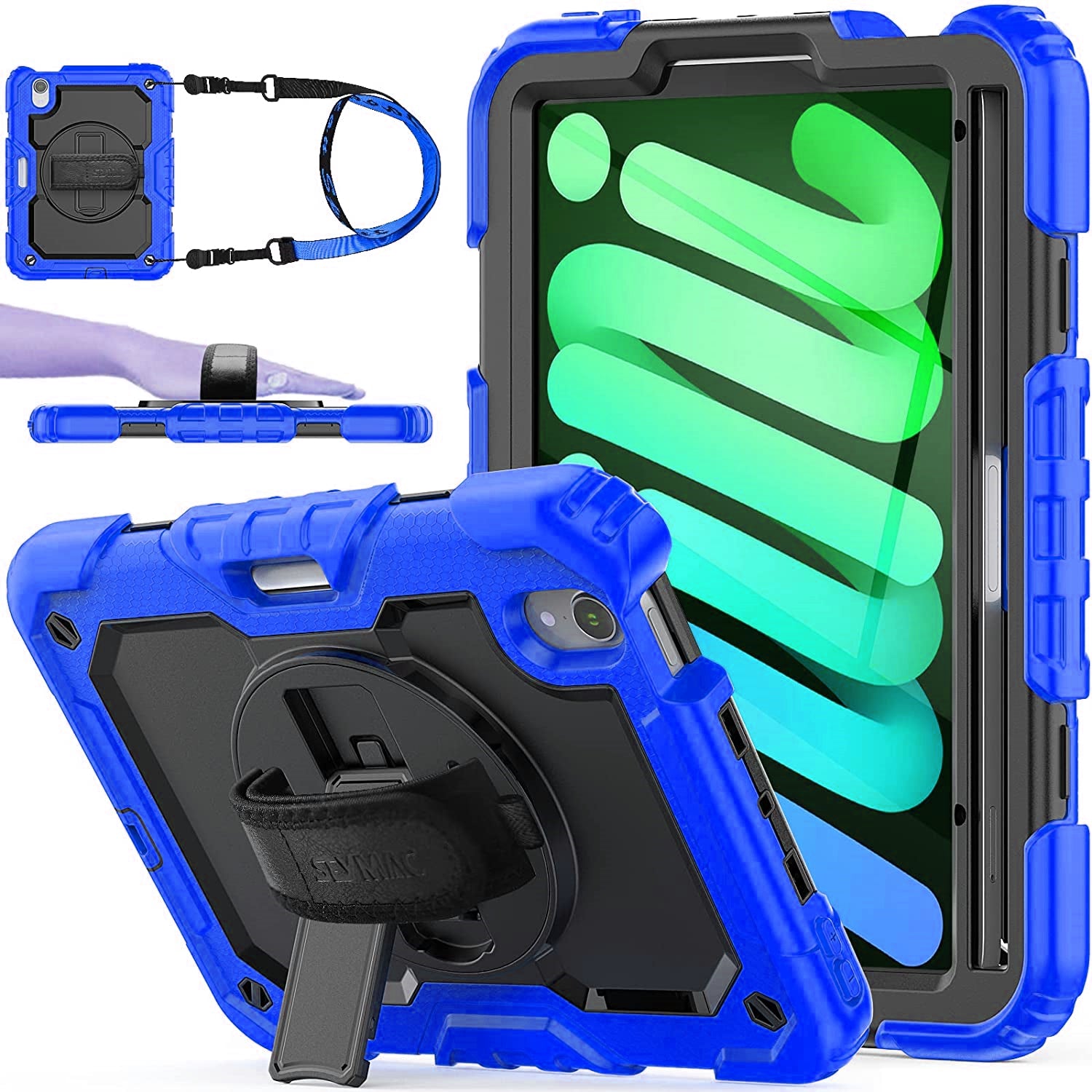 Rugged Defender Case with Strap for iPad Mini 6 (6th Gen.) / Mini 7 (7th Gen.)