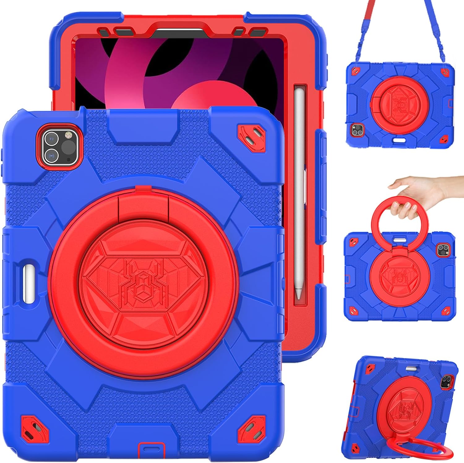 Rugged Defender Ring Kids Case with Strap for iPad Air 4 / 5 (4th / 5th Gen.) / iPad Pro 11