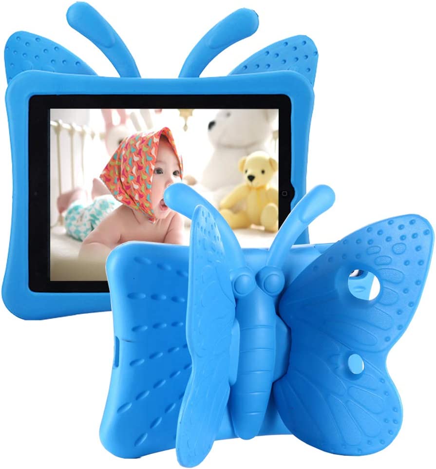 Coque en silicone pour enfants papillon pour iPad 5 6 (5ème 6ème génération) / Air 1 2 (1ère 2ème génération) / Pro 9,7