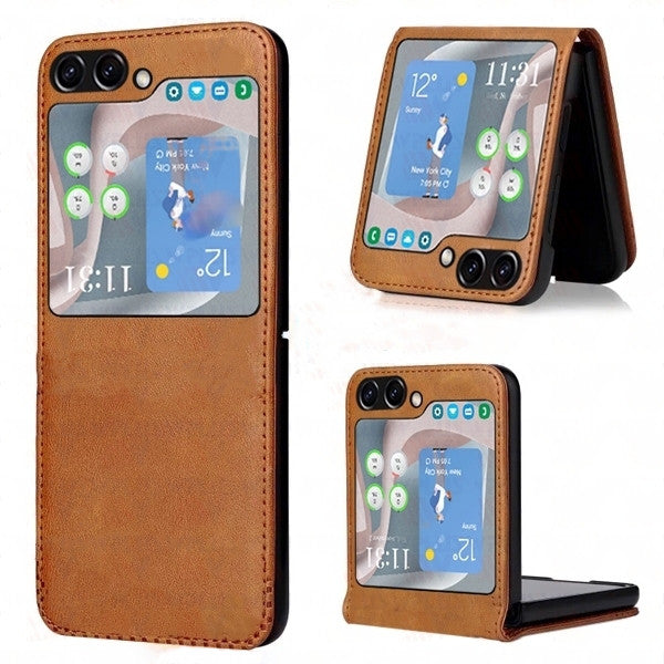 Housse en cuir PU ajustée fine pour Samsung Galaxy Z Flip 5