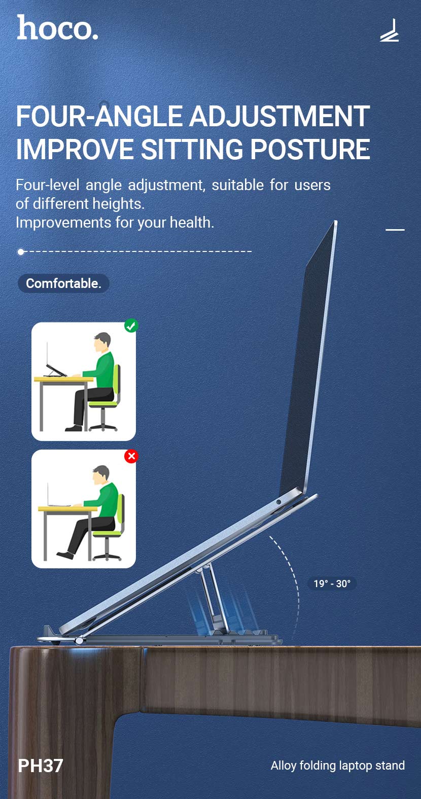 Folding Adjustable Desktop Laptop Stand Holder Mount