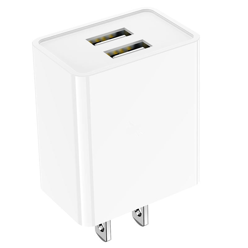 Dual USB-A Ports Power Wall Plug Charger Travel Adapter