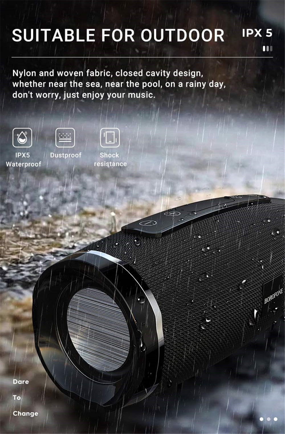 Portable Waterproof Wireless Bluetooth Sports Stereo Speaker