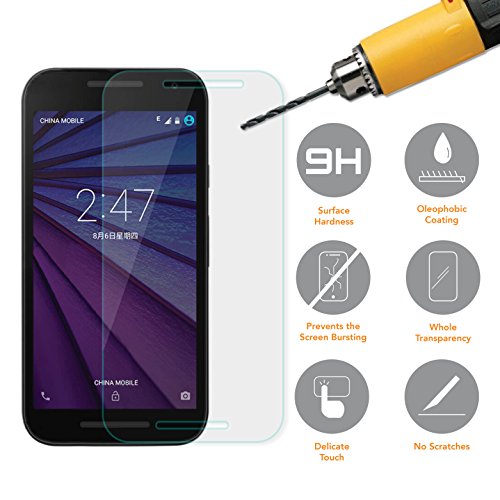 (2 Packs) Tempered Glass Screen Protector for Motorola Moto G3