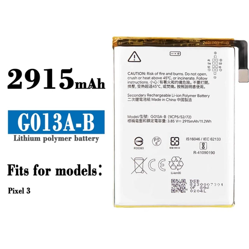 Replacement Battery for Google Pixel 3, G013A-B