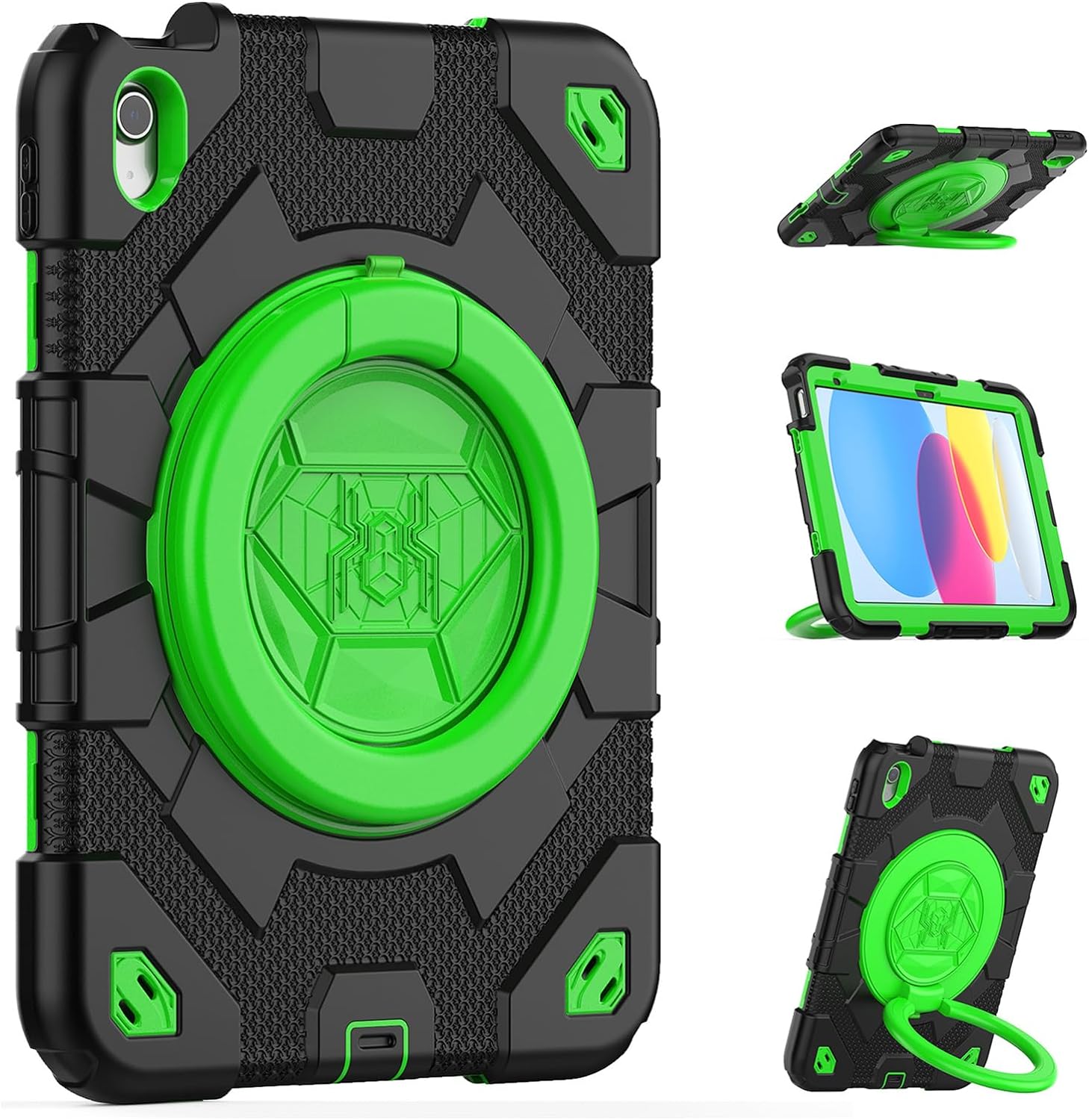 Rugged Defender Ring Kids Case with Strap for iPad 10 (10th Gen.) 10.9