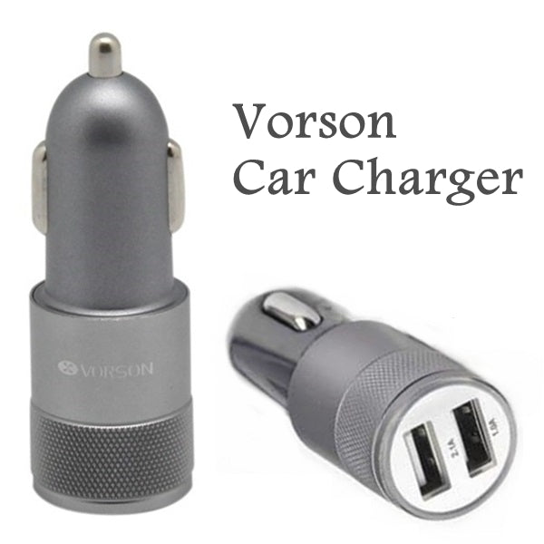 Mini Dual USB Ports Sockets Aluminum Alloy Fast Charging Car Charger Adapter