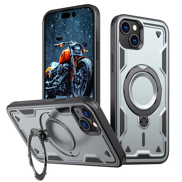 Coque hybride magnétique avec anneau MagSafe pour iPhone 11