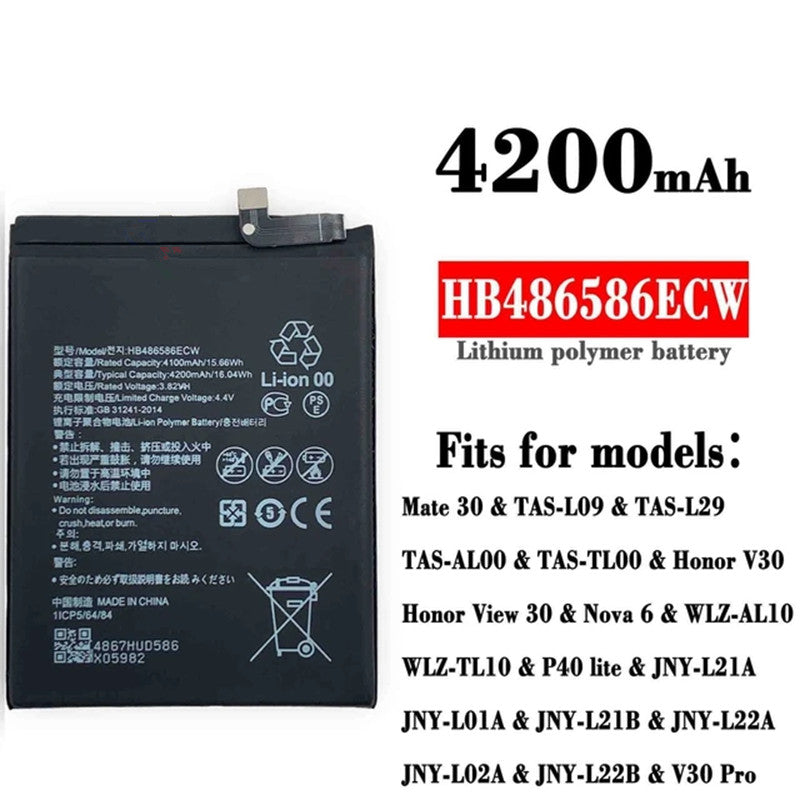 Replacement Battery for Huawei Mate 30 / P40 Lite / Nova 6, HB486586ECW