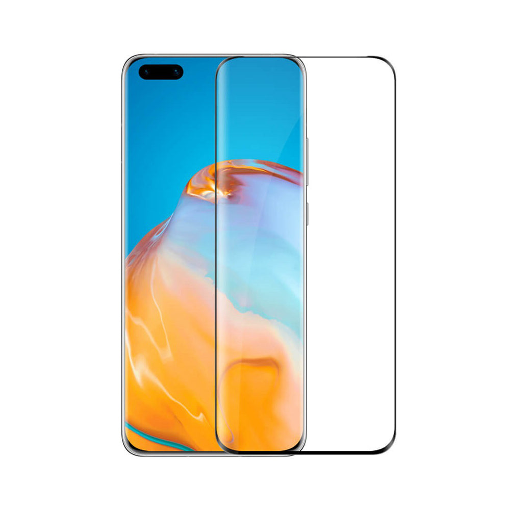 Protecteur d'écran en verre trempé incurvé à couverture complète pour Huawei P40 Pro