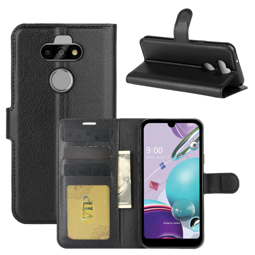 Étui portefeuille folio en cuir pour LG K31