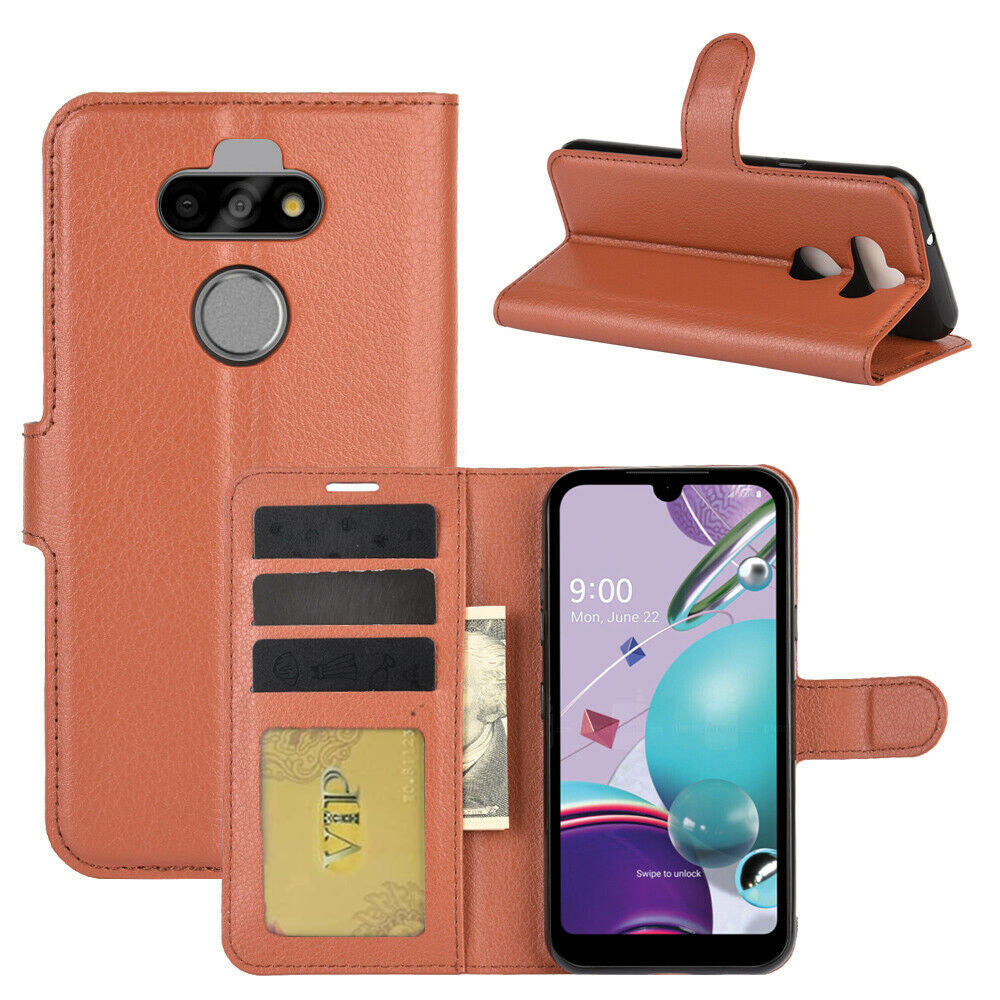 Étui portefeuille folio en cuir pour LG K31