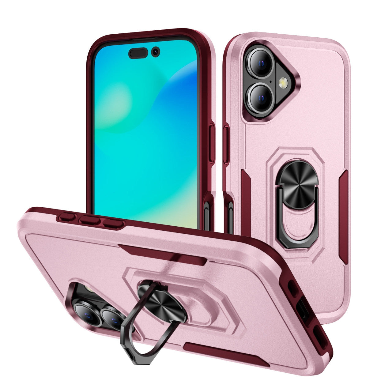 Coque robuste avec anneau pour iPhone 16