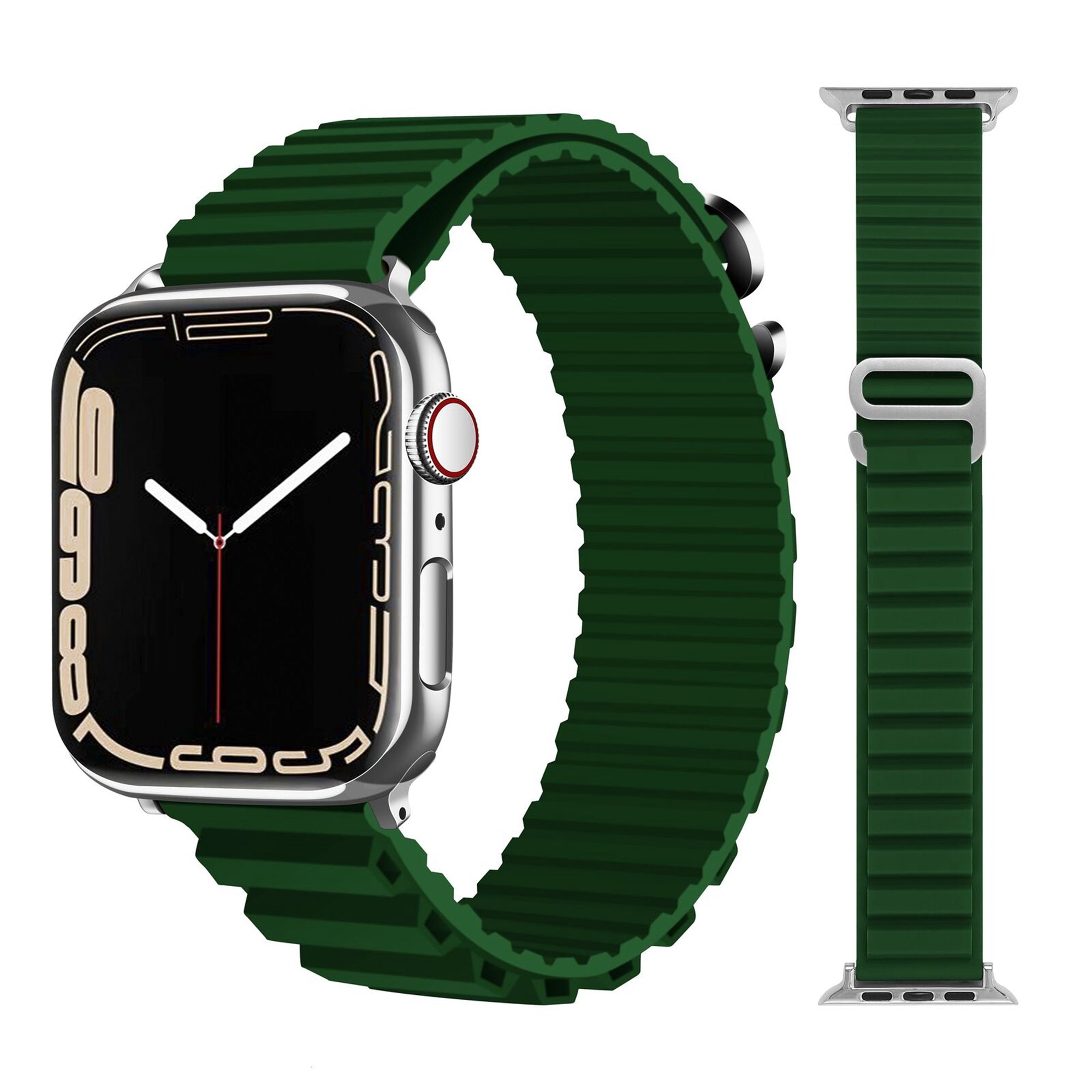 Bracelet de rechange en silicone style alpin et océan pour Apple Watch iWatch