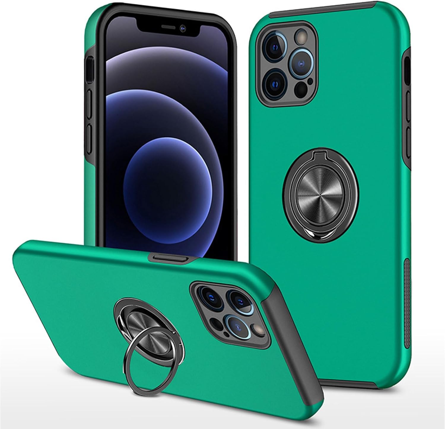 Coque hybride magnétique avec anneau invisible pour iPhone 15 Pro Max