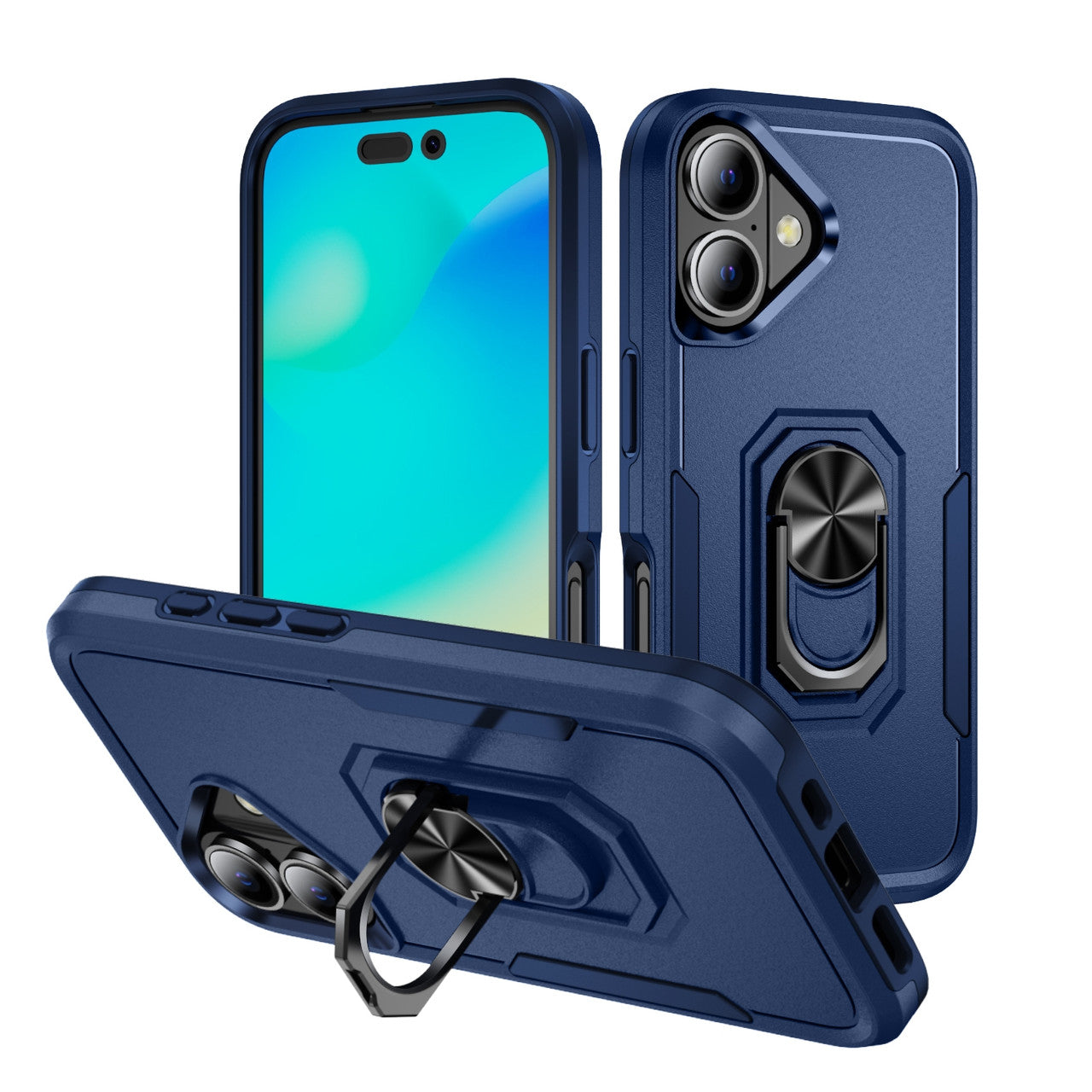 Coque robuste avec anneau pour iPhone 16 Plus