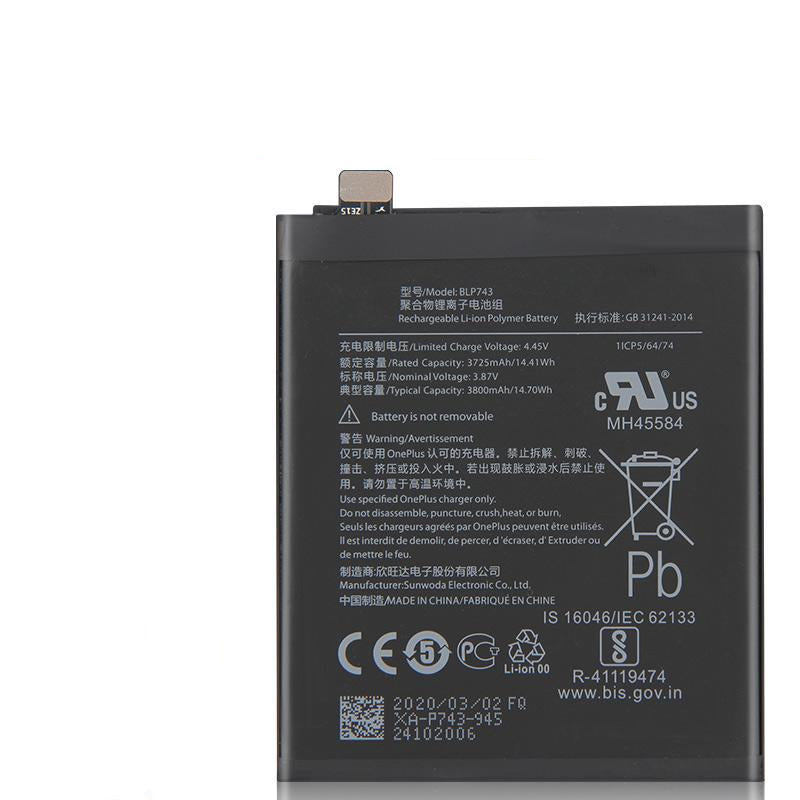 Batterie de remplacement pour OnePlus 7T, BLP743