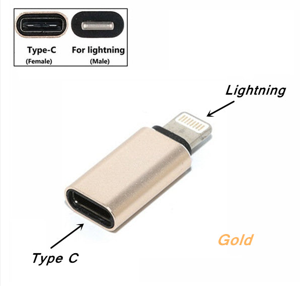 (2 Pack) USB-C Female to Lightning Male Adapter Connector