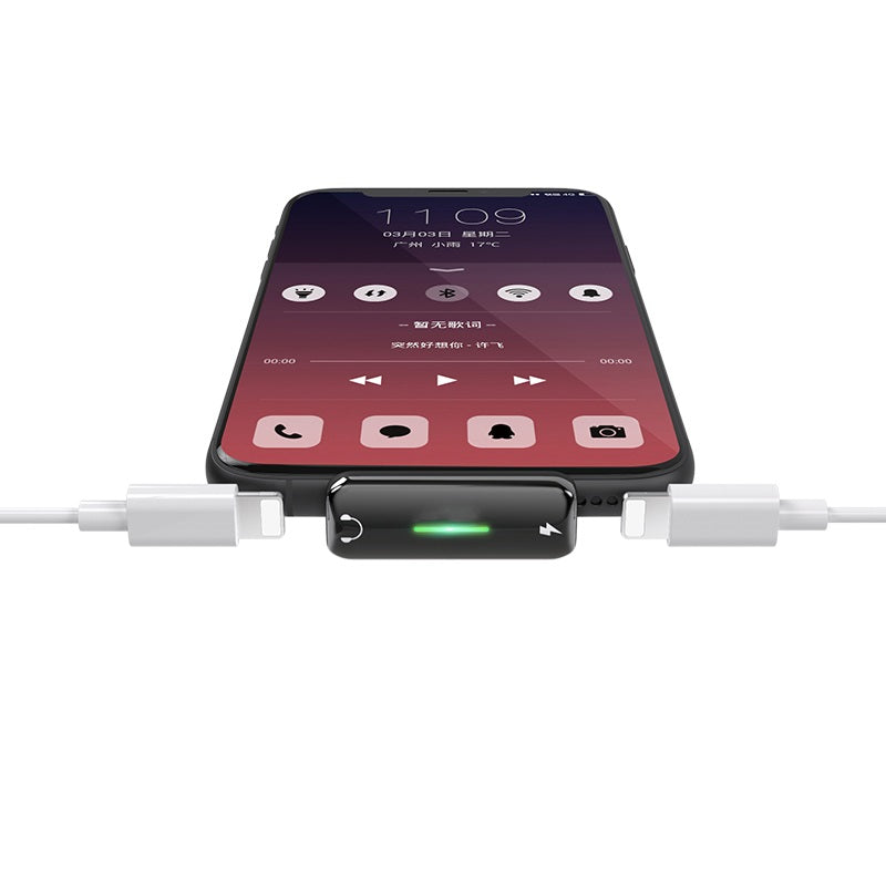 Dual Lightning to Headphone Audio & Charger Splitter Converter Adapter