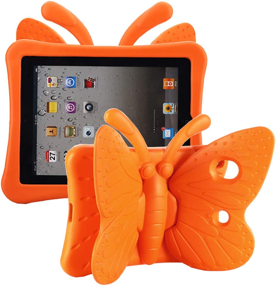 Coque en silicone pour enfants papillon pour iPad 5 6 (5ème 6ème génération) / Air 1 2 (1ère 2ème génération) / Pro 9,7