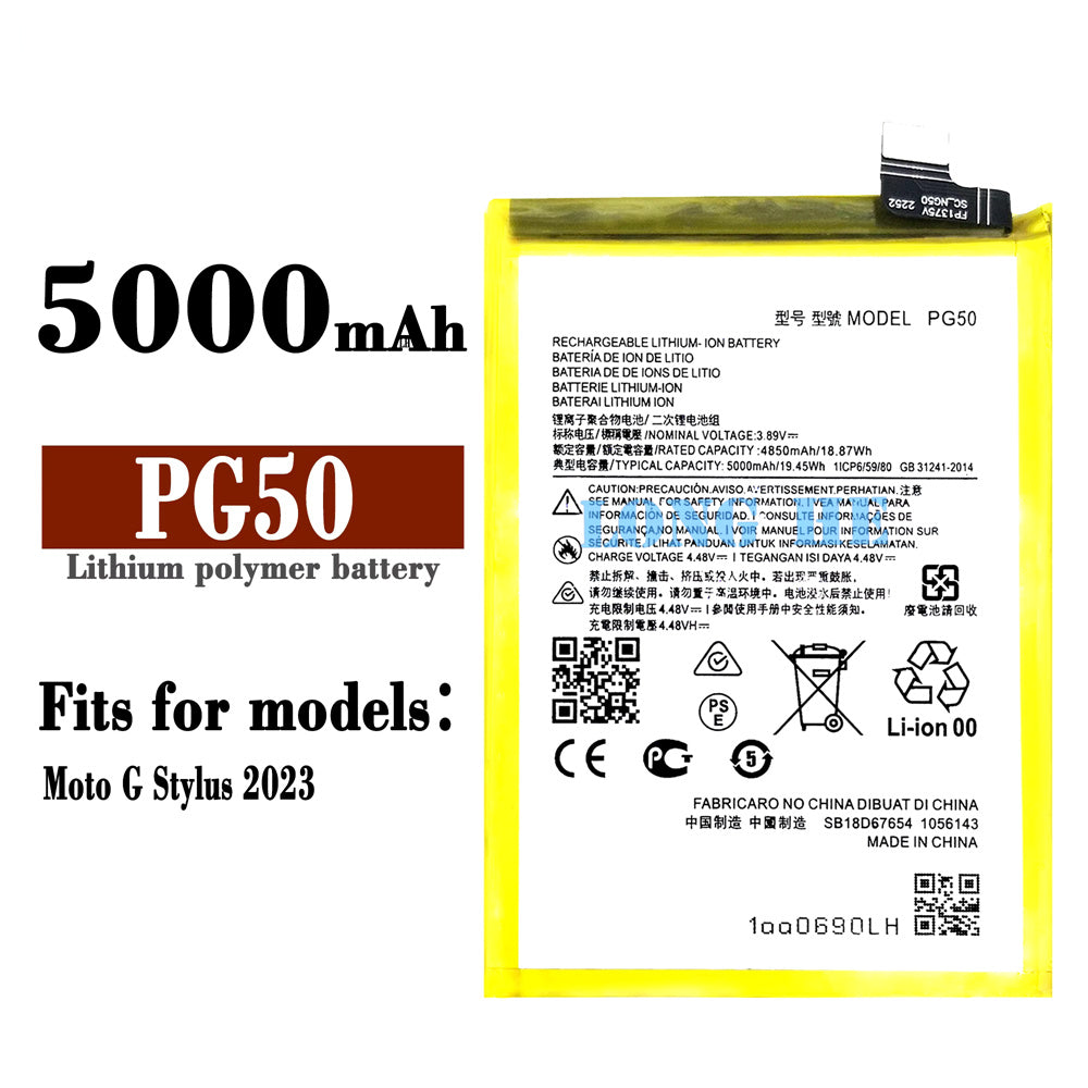 Batterie de remplacement pour Motorola Moto G Stylus 4G / 5G (2023) XT2315 XT2317, PG50