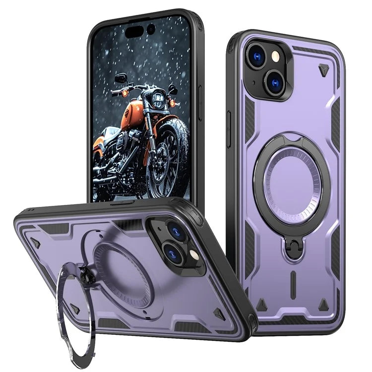 Coque hybride magnétique avec anneau MagSafe pour iPhone 11