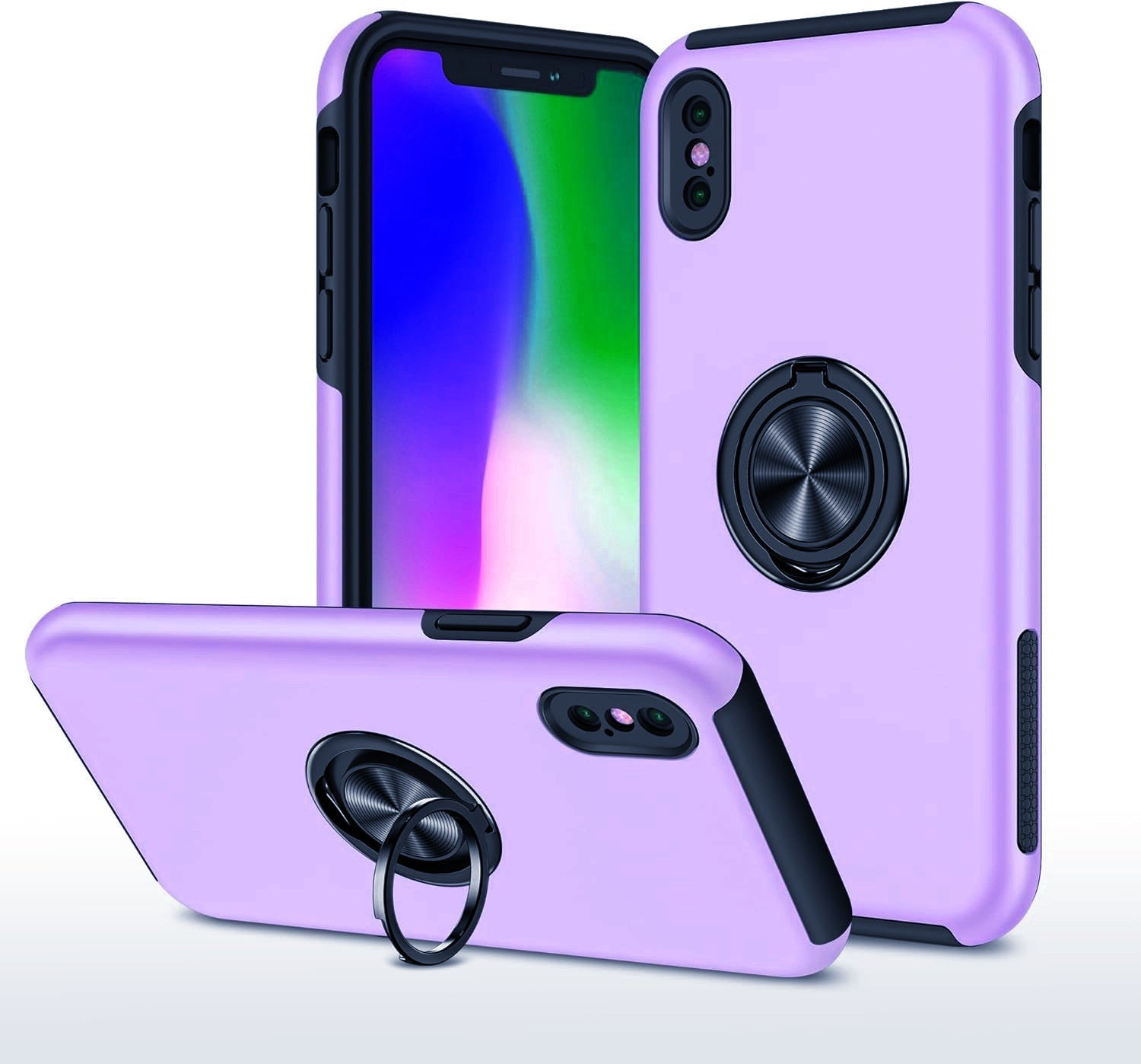 Hybrid Magnetic Invisible Ring Case for iPhone X / XS