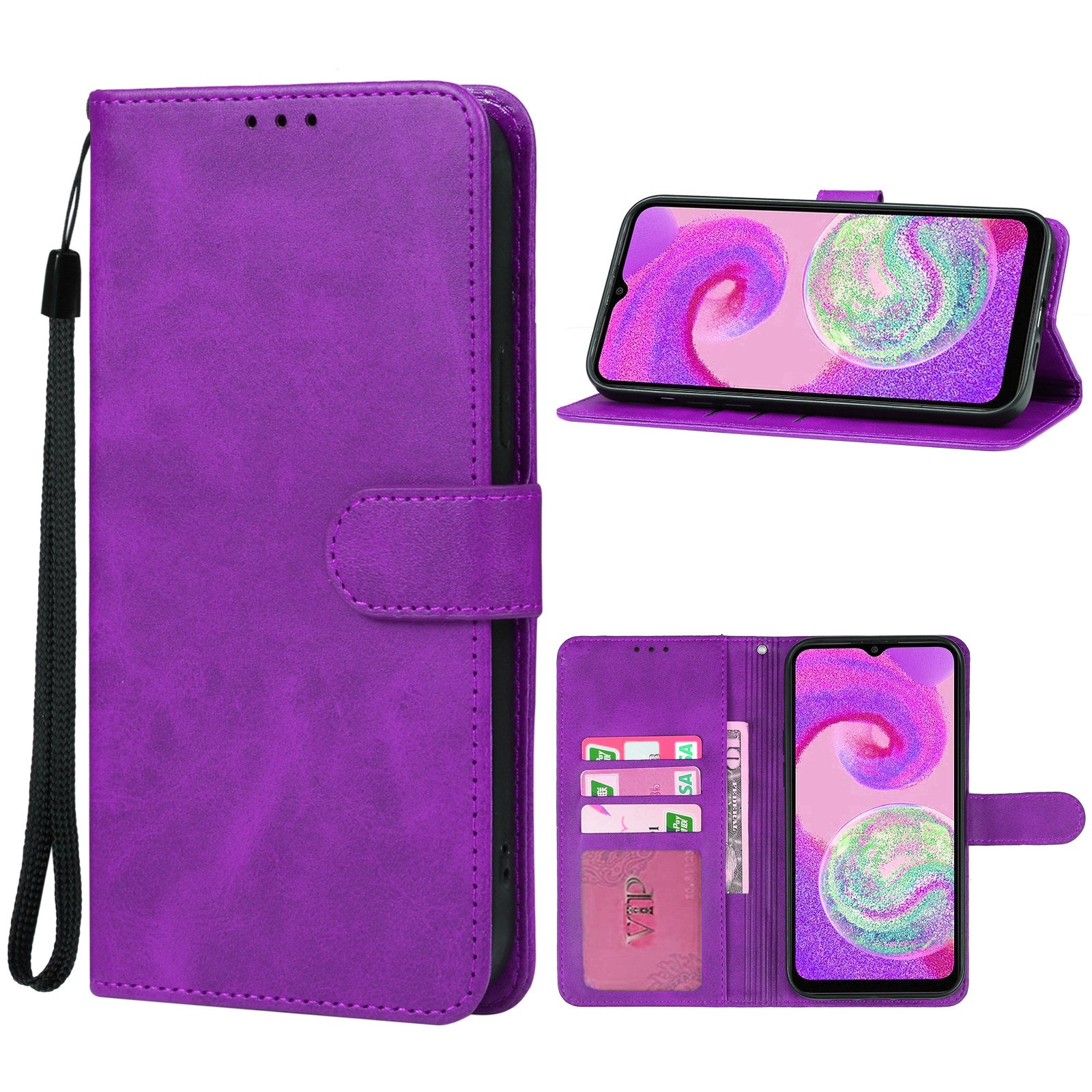 Leather Folio Wallet Case for Samsung Galaxy A16