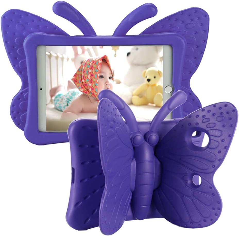 Coque en silicone pour enfants papillon pour iPad 7/8/9 (7e/8e/9e génération) 10,2