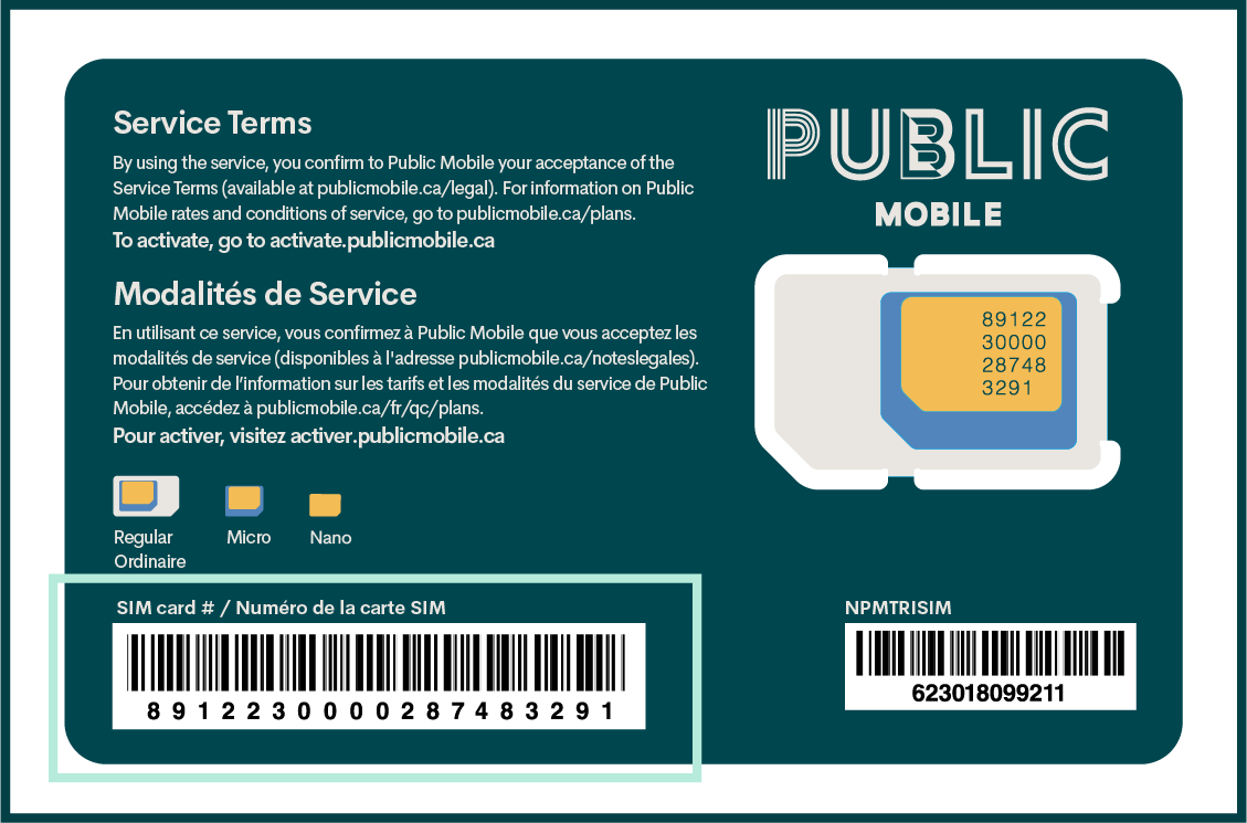 Public Mobile CANADA 4G LTE Prepaid Multi Sim Card