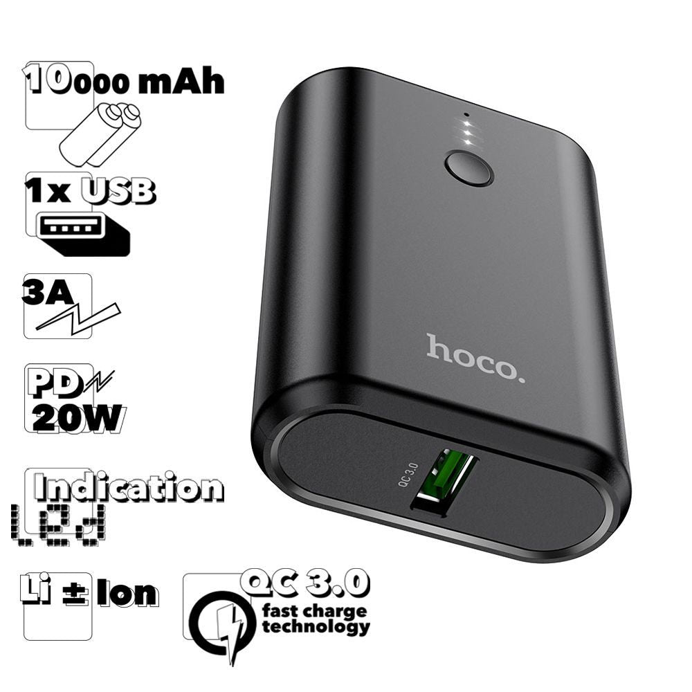 (10000mAh) Banque d'alimentation portable avec chargeur de batterie PD 20W QC3.0