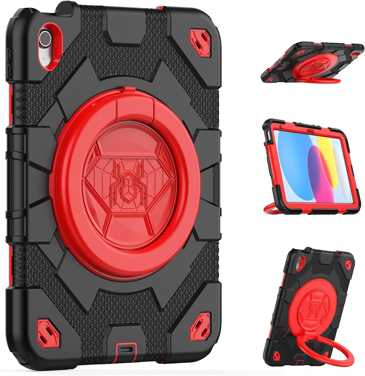 Rugged Defender Ring Kids Case with Strap for iPad 10 (10th Gen.) 10.9