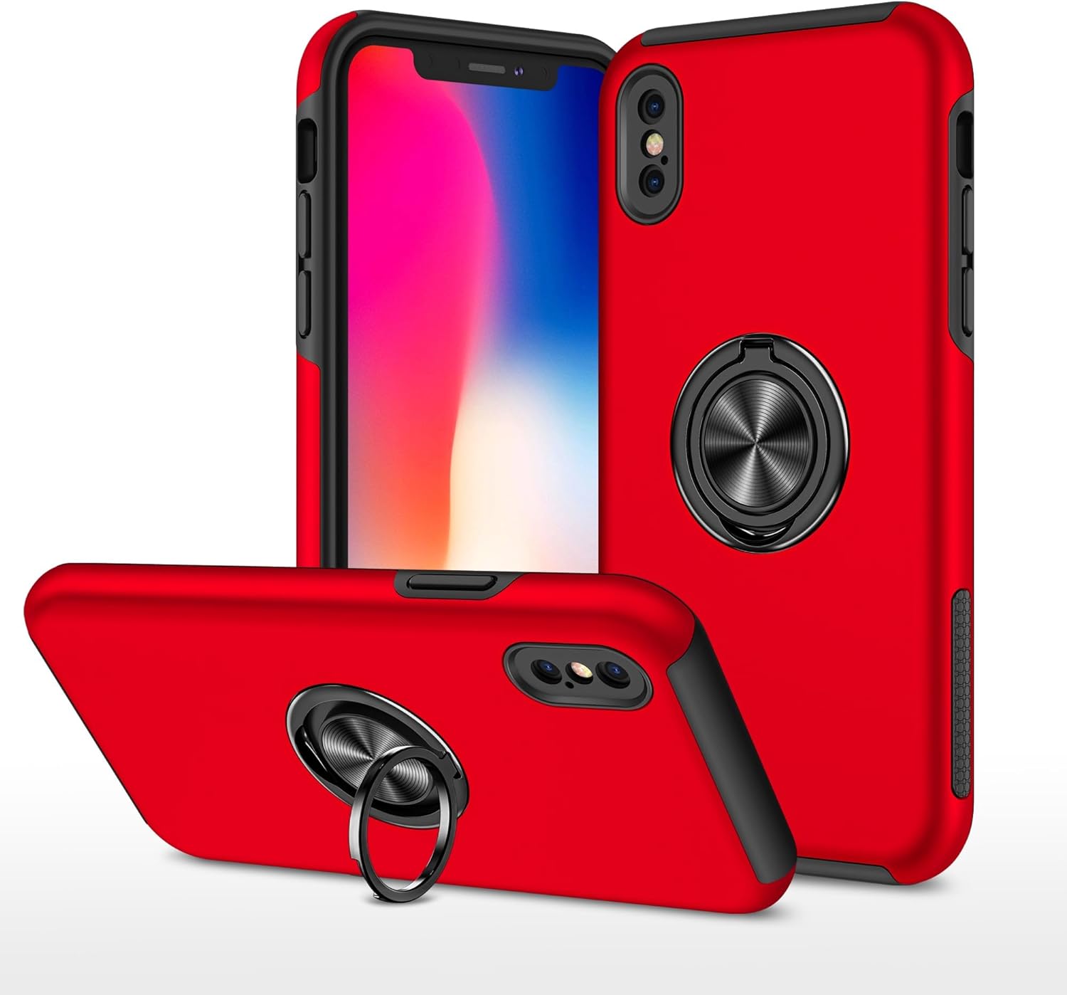 Hybrid Magnetic Invisible Ring Case for iPhone X / XS