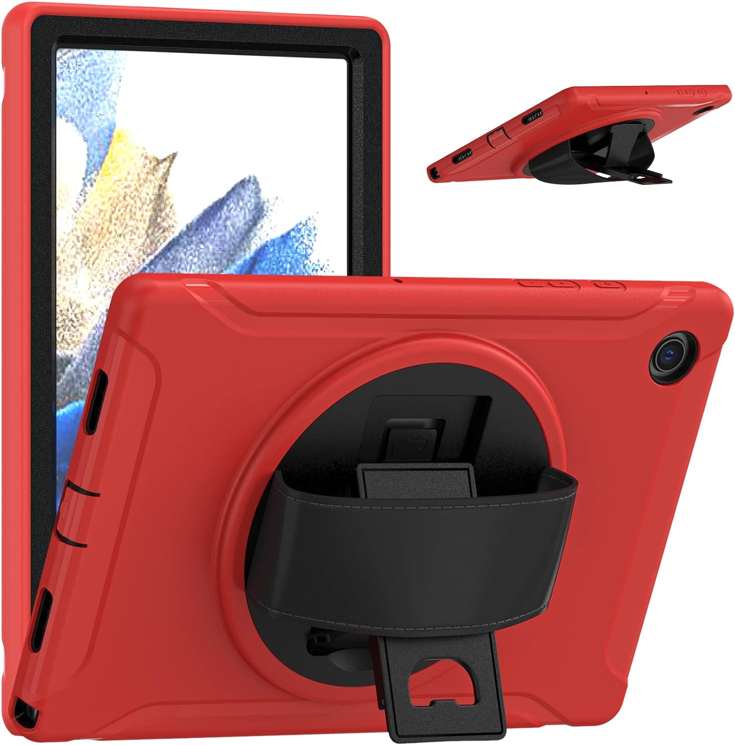 Rugged Defender Kickstand Tablet Case with Hand Strap for Samsung Tab A7 Lite 8.7