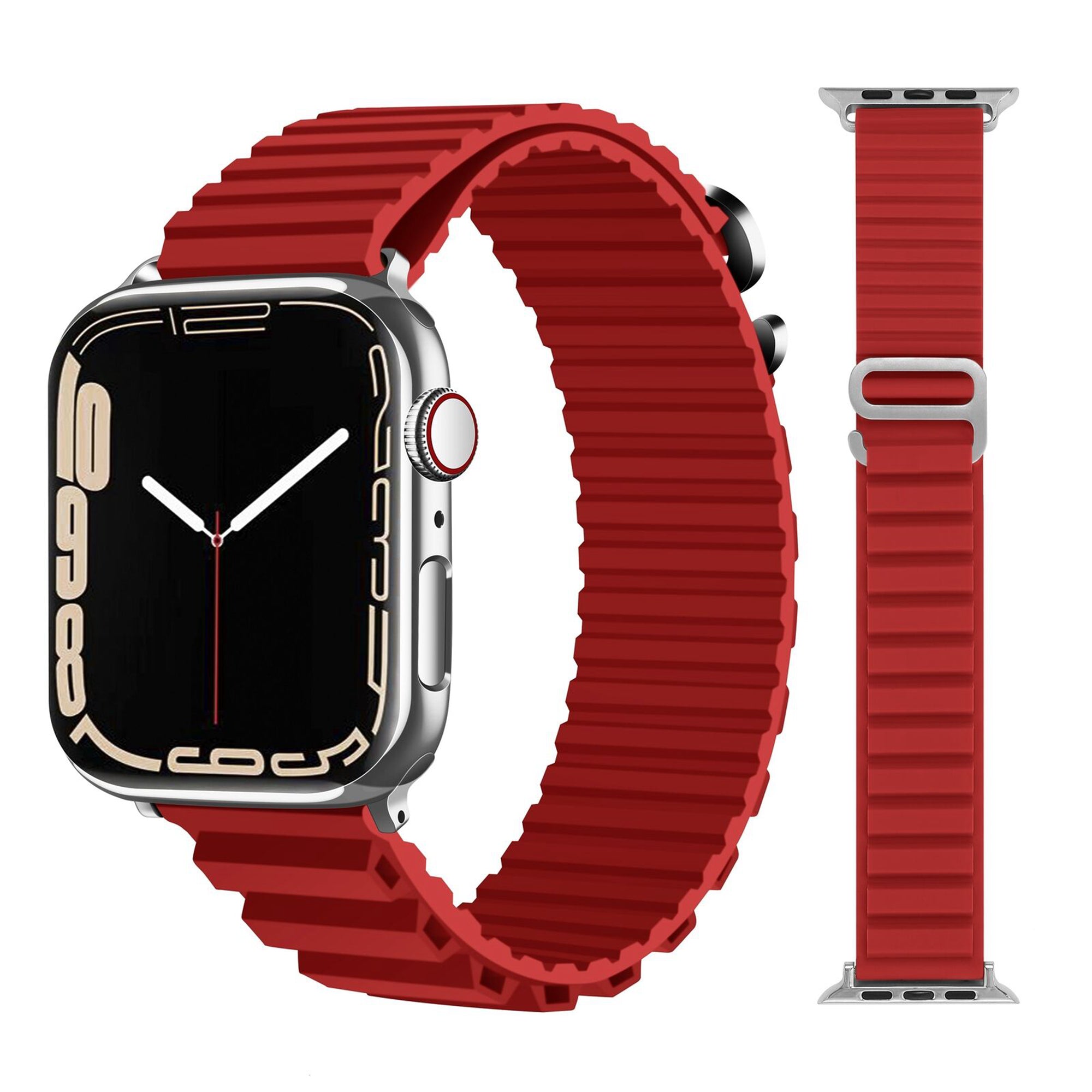 Bracelet de rechange en silicone style alpin et océan pour Apple Watch iWatch