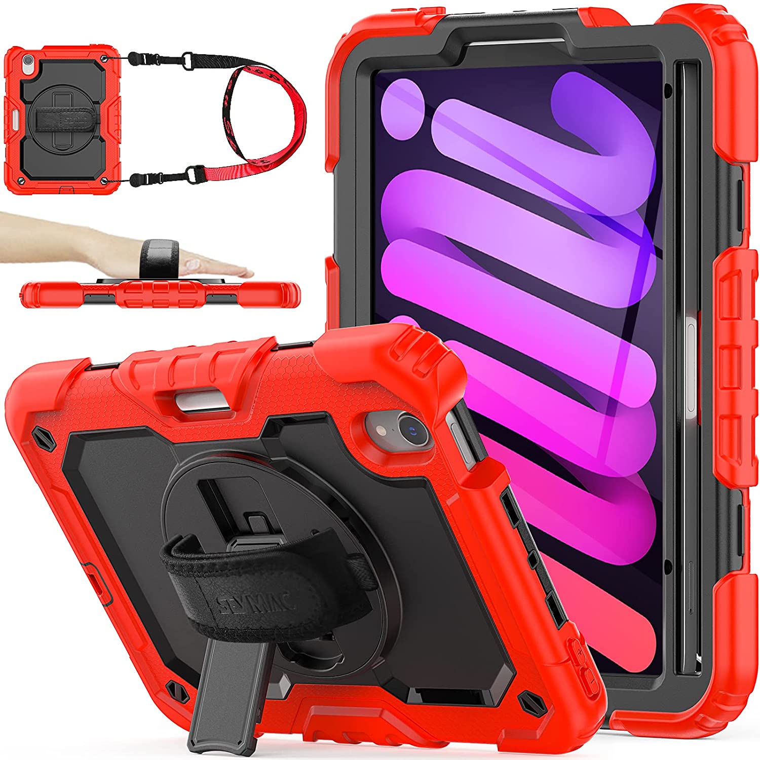 Rugged Defender Case with Strap for iPad Mini 6 (6th Gen.) / Mini 7 (7th Gen.)